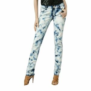 Tory Burch Blue White Acid Tie Dye Super Skinny